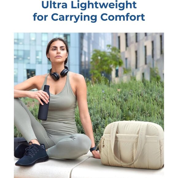 BAGSMART Gym Bag Beige Women Water-Resistant Travel Duffel with Wet Pocket - Picture 8 of 8